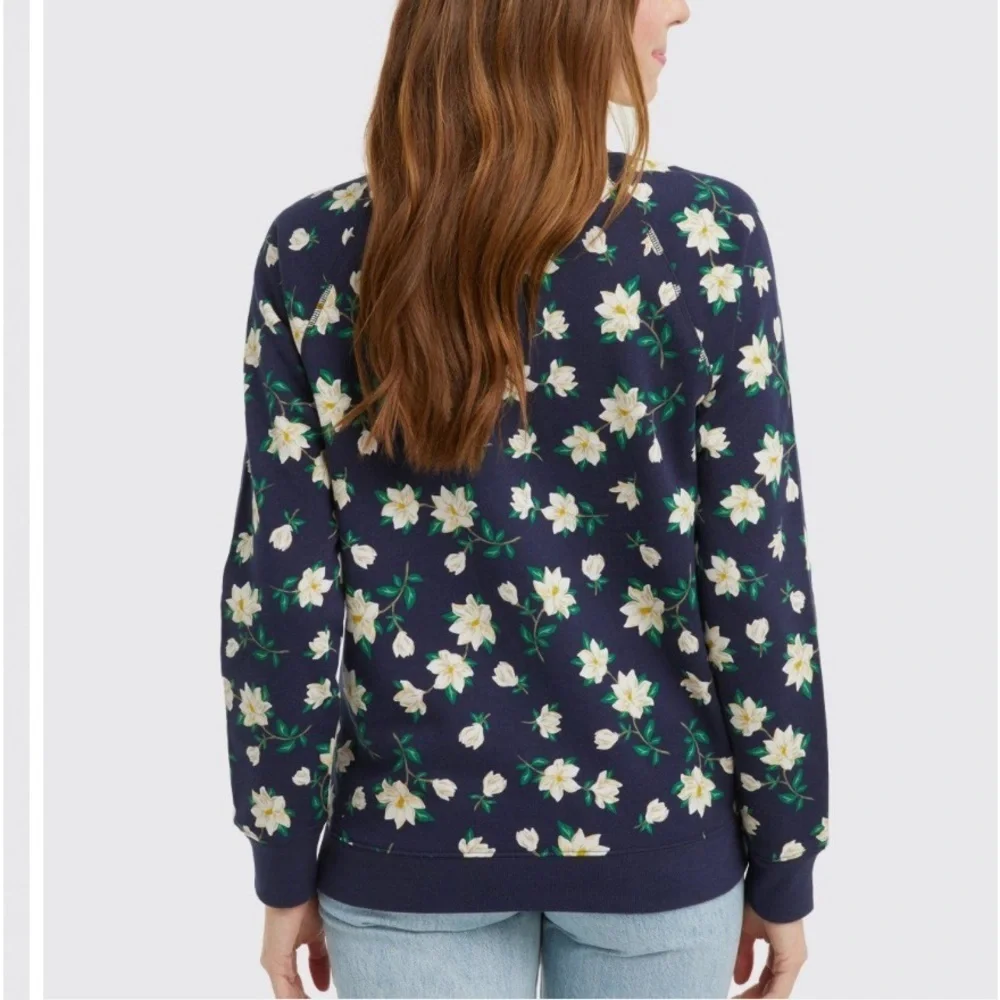 Draper James Natalie Magnolia Blue Floral Sweater Top